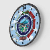 機関車数々の列車 ラージ壁時計 (傾斜)