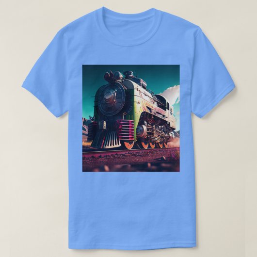 機関車鉄道鉄道鉄道鉄道ファンAI Artwo Tシャツ (デザイン正面)