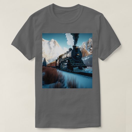 機関車鉄道鉄道鉄道鉄道ファンAI Artwo Tシャツ (デザイン正面)