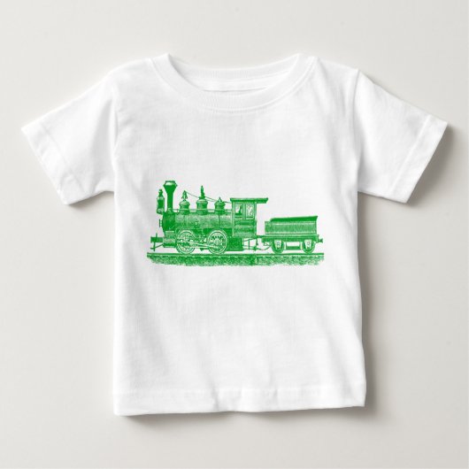 機関車02 – 草の緑 ベビーTシャツ (正面)