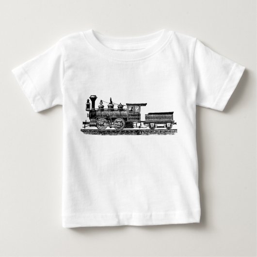 機関車02 – 黒 ベビーTシャツ (正面)