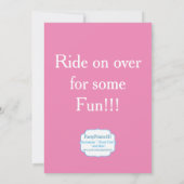 機関車 パープルストライプ ピンクポルカドット 誕生日 招待状 (裏面)