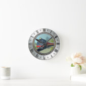 機関車 ラウンド壁時計 (ホーム)