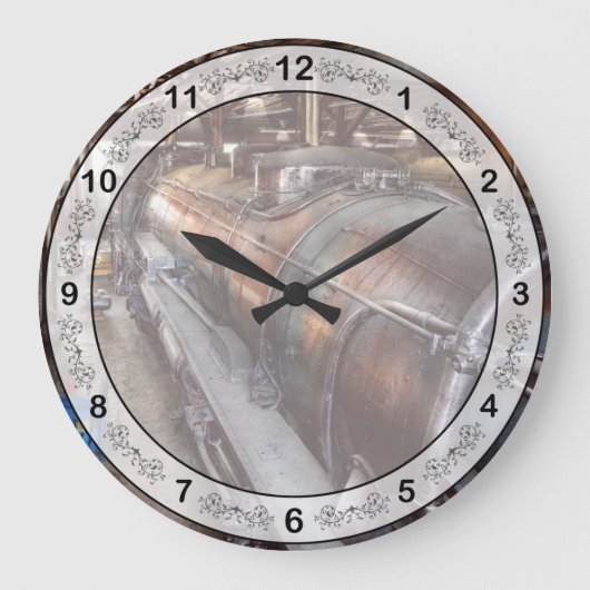 機関車 – 定期保守 ラージ壁時計 (正面)