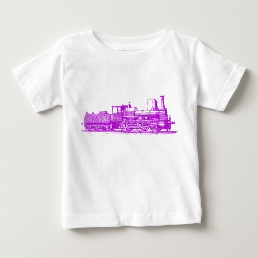 機関車 – 紫 ベビーTシャツ (正面)