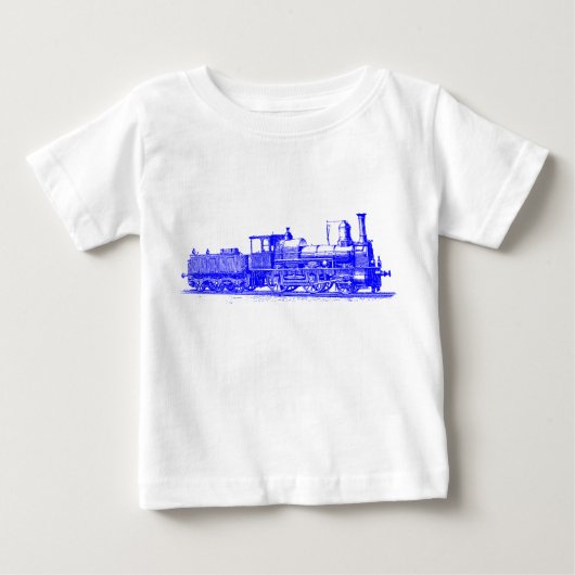 機関車 – 青 ベビーTシャツ (正面)