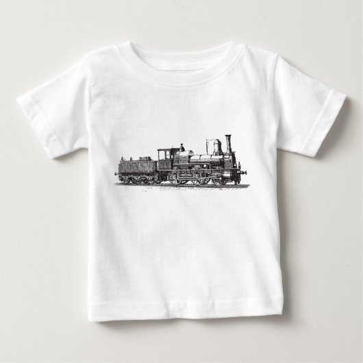 機関車 – 黒 ベビーTシャツ (正面)
