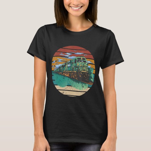 機関車I愛する列車T鉄道車掌 Tシャツ (正面)