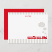 機関車Train Thank You Noteカード文房具 サンキューカード (正面/裏面)