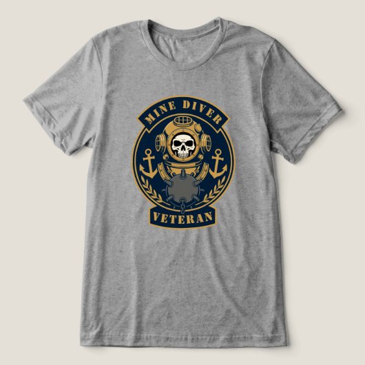 機雷潜水員ベテラン 水中作戦 トライブレンドTシャツ (デザイン正面)