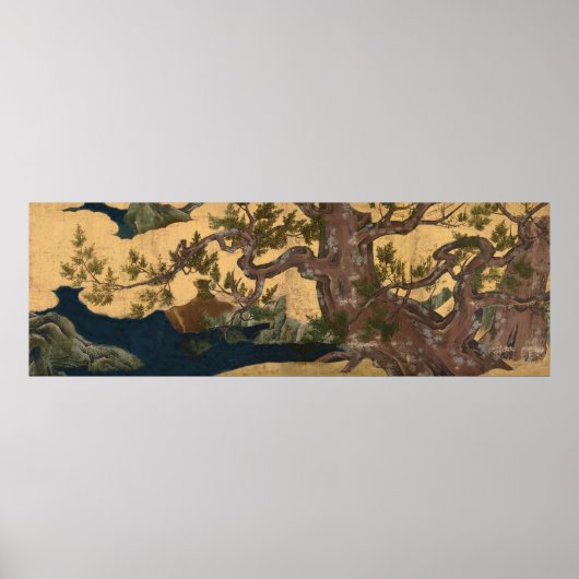 檜図 Cypress Tree Kano Eitoku ポスター (正面)