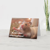 檻のおもしろい中のハムスターは良い行動の挨拶 カード (正面)