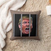 檻の中のわめくトランプの頭 クッション (ブランケット)