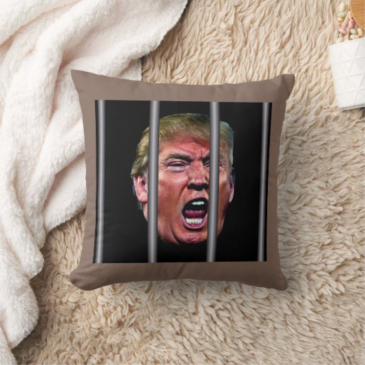 檻の中のわめくトランプの頭 クッション (ブランケット)