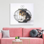 檻の中の猫 キャンバスプリント (インサイチュ (リビング))