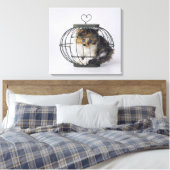 檻の中の猫 キャンバスプリント (インサイチュ (寝室))