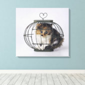 檻の中の猫 キャンバスプリント (インサイチュ (ウッドフロア))