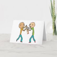 櫛で戦う二人の禿げ男