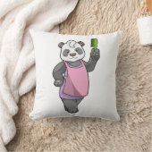 櫛で理容師をするパンダ クッション (ブランケット)