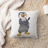 櫛で美容師するペンギン クッション (ブランケット)