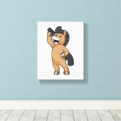 櫛で美容師として馬 キャンバスプリント (インサイチュ (ウッドフロア))