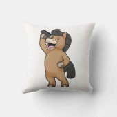 櫛で美容師として馬 クッション (裏面)