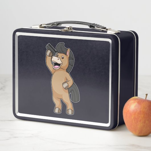 櫛で美容師として馬 メタルランチボックス (インサイチュ)