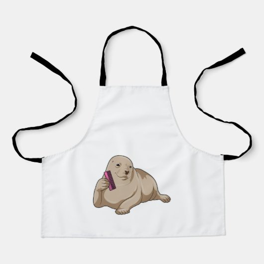 櫛で美容院として封印 エプロン (正面)