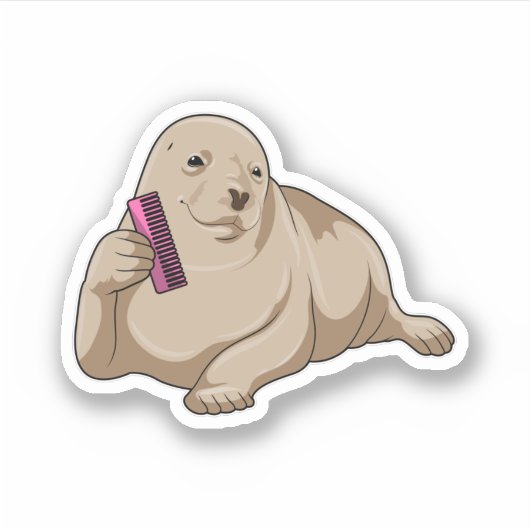 櫛で美容院として封印 シール (正面)