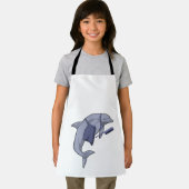 櫛で髪を結うイルカ エプロン (インサイチュ)