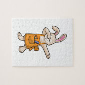 櫛とハサミで美容師としてのバニー ジグソーパズル (横)