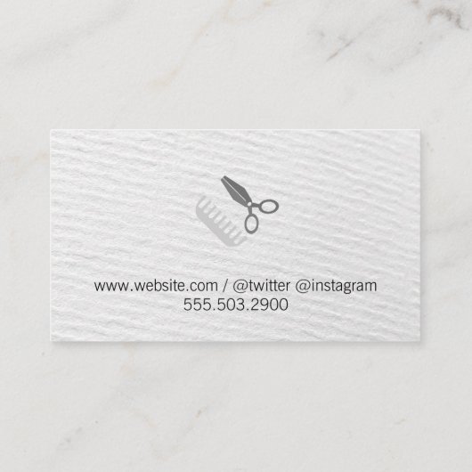 櫛と鞘/美容師 名刺 (裏面)