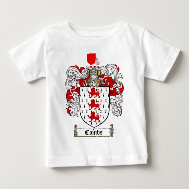 櫛の家紋-櫛の紋章付き外衣 ベビーTシャツ (正面)
