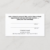 櫛ヘアサロン顧客紹介カード 紹介カード (裏面)