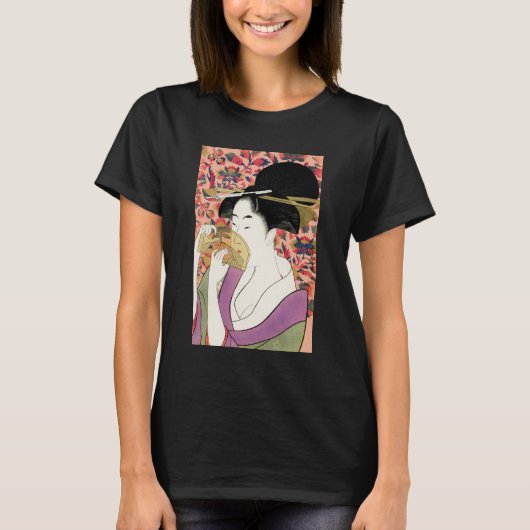 櫛日本のの付いた人 Tシャツ (正面)