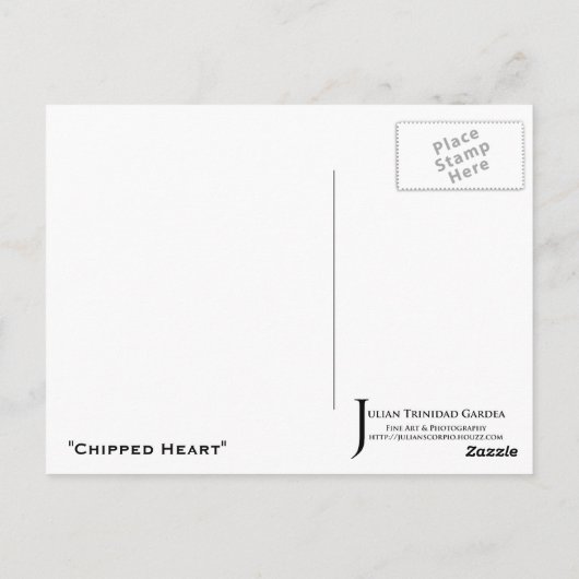 「欠損ハート」 – はがき (裏面)