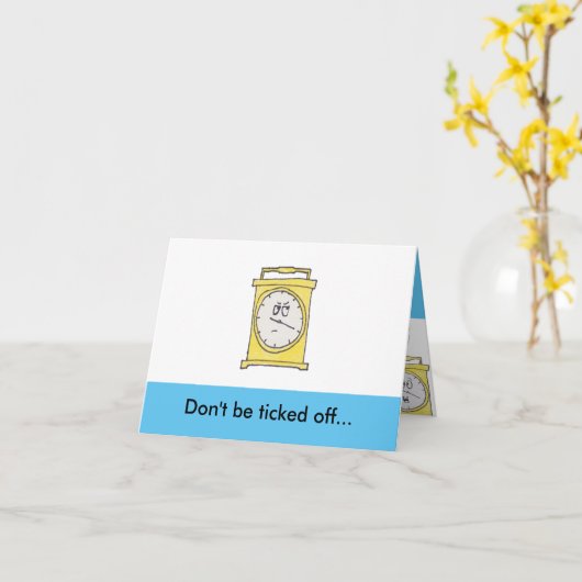 次々に挙げられた時計のおもしろいなバースデー・カード カード (黄色い花)