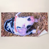 次にかわいい子豚 ビーチタオル (正面)