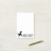 次ににか。 Tレックスの恐竜モンスターのメモ帳 ポストイット (デスク上)