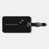 次にミセス・トラベルパーソナライズされたブラック ラゲッジタグ (裏面横)