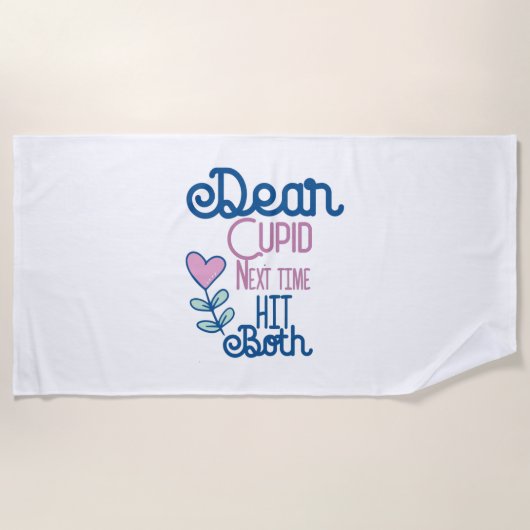 次に両方にヒットしたカップルのギフト ビーチタオル (正面)