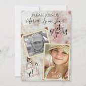 次に卒業ヴィンテージのフォトフレーム 招待状 (正面)