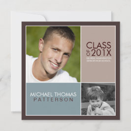 次に卒業式モダンパーティ招待状をブロック 招待状