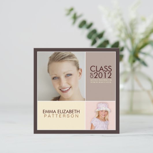 次に卒業式モダンパーティ招待状をブロック 招待状 (スタンド正面)