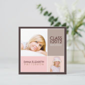 次に卒業式モダンパーティ招待状をブロック 招待状 (スタンド正面)