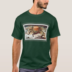 次に! -むさぼり食うタコとして描写される標準的な油 Tシャツ