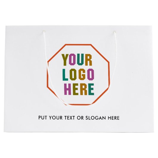 次のことができる大きな紙の買い物カスタマイズ袋 ラージペーパーバッグ (正面)