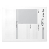 次のアイディアグレーメモ帳 ノートパッド (正面)