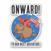 次のアドベンチャーレッドおもしろい（鳥）ショウジョウコウカンチョウへ シール (正面)