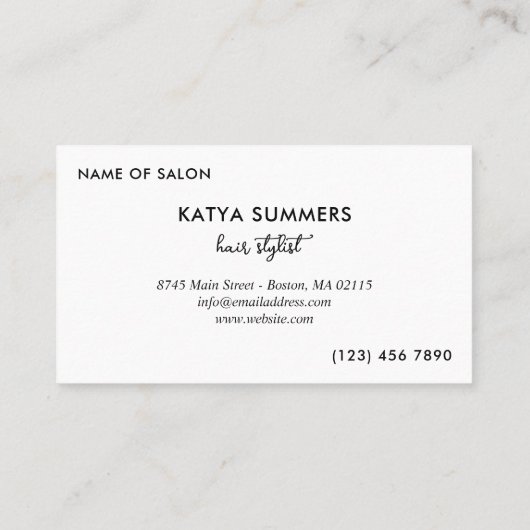 次のアポイントメントにロゴ美容師を追加 予約カード (裏面)